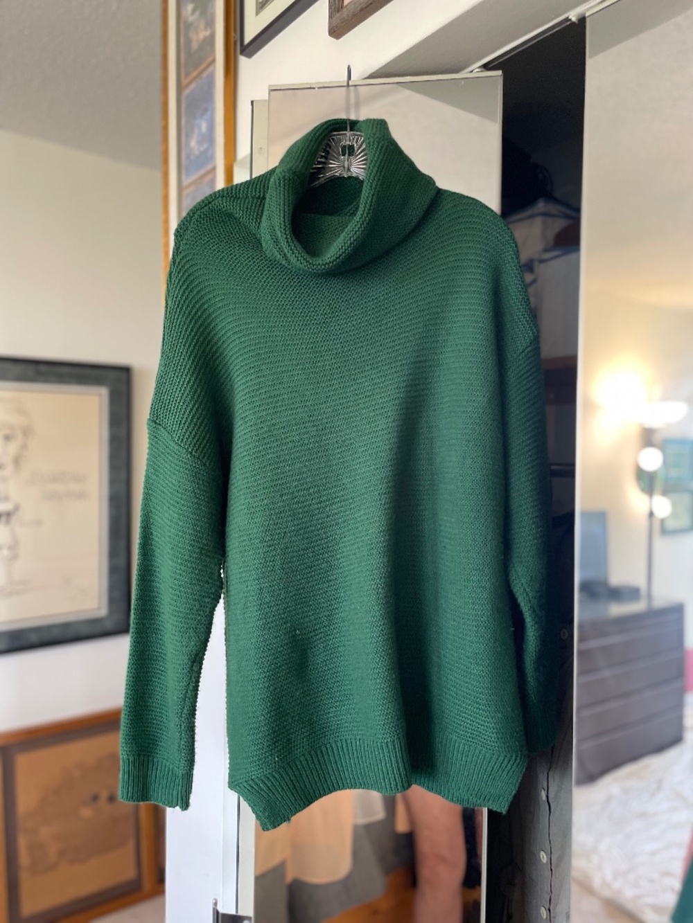 green pullover sweater
